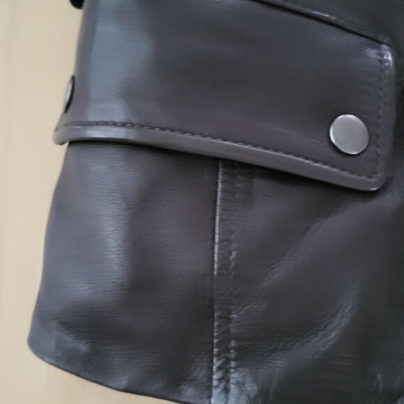 Banana Republic - Leather Moto Jacket - Espresso Brown - S - Picture 7 of 8